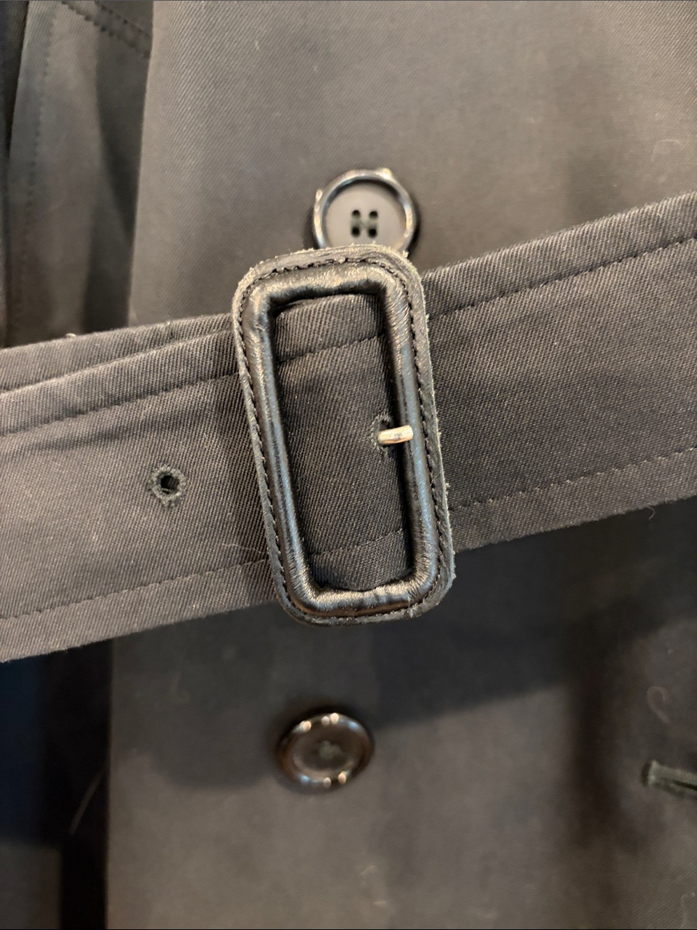Burberry Black Double-Breasted Long Trench Coat with Signature Check Lining - Picture 3 of 16